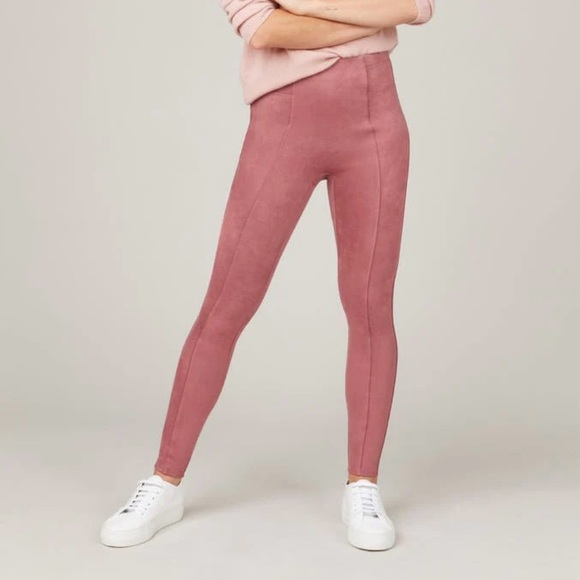 NWT SPANX- Faux Suede Leggings Rich Rose